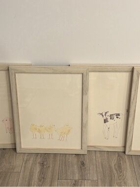 Restoration Hardware Hand-Painted Farm Animal Wall Art Set